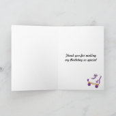 De paarse Verjaardag van de Rolschaats van het Bedankkaart (Binnen)