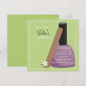 De paarse Verjaardag van het Nagellak nodigt uit Kaart (Voorkant / Achterkant)