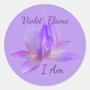 De Paarse Vlam Die Ik Ben Met Lotus Lotus Ronde Sticker