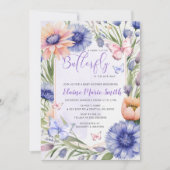 De Paarse Vlinderbloem Baby shower Kaart (Voorkant)