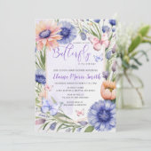 De Paarse Vlinderbloem Baby shower Kaart (Staand voorkant)