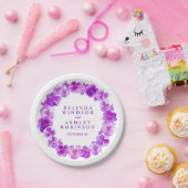 De paarse waterverf van de weddenschap met douane  papieren bordje (Feest)