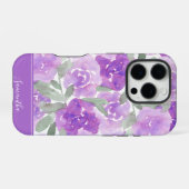 De Paarse Waterverf van Lavender Floral iPhone Hoesje (Achterkant horizontaal)