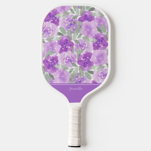 De Paarse Waterverf van Lavender Floral Pickleball Paddle (Achterkant)