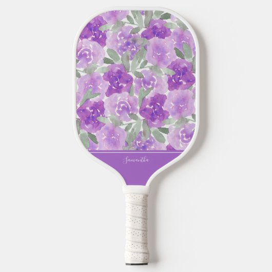 De Paarse Waterverf van Lavender Floral Pickleball Paddle (Voorkant)