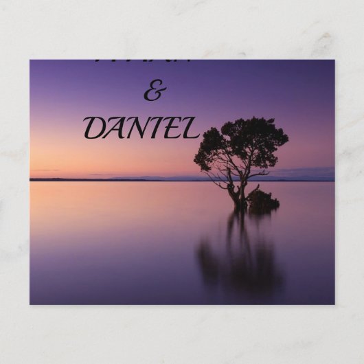 DE PAARSE WEDINGINVITATIE FLYER (Voorkant)