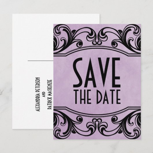 De Paarse  Zwemmen sparen het Briefkaart van de Da (Voorkant / Achterkant)