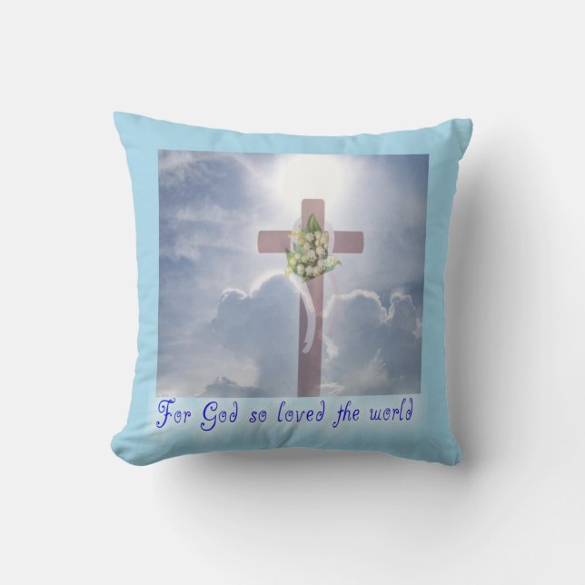 De Paasbelofte, Kruis en Wolken Kussen (Voorkant)