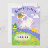 De paaseiboer bewaart de datum Bunny Rabbit Invite Save The Date (Voorkant)