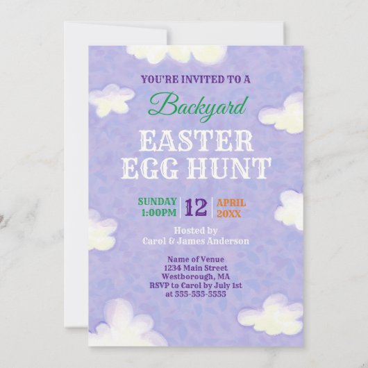 De paaseiboer bewaart de datum Bunny Rabbit Invite Save The Date (Achterkant)