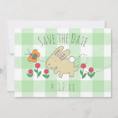 De paaseiboer bewaart de datum Bunny Rabbit Invite Save The Date (Voorkant)
