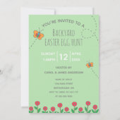 De paaseiboer bewaart de datum Bunny Rabbit Invite Save The Date (Achterkant)