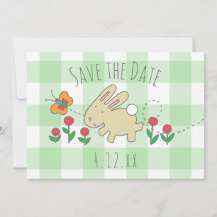 De paaseiboer bewaart de datum Bunny Rabbit Invite Save The Date