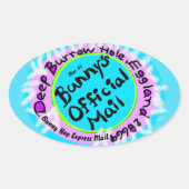 De paashaas adres ei vormige postzegel ovale sticker (Voorkant)