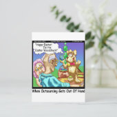 De paashaas is een rommeltje. feestdagenkaart (Staand voorkant)