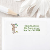 De paashaas jongleert met de paaseieren etiket (Insitu)