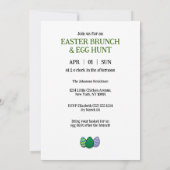 De paashaas jongleert met de paaseieren kaart (Achterkant)