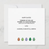 De paashaas jongleert met de paaseieren kaart (Achterkant)