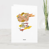 De paashaas ontmoet Konijntje Wester Feestdagen Kaart (Achterkant)