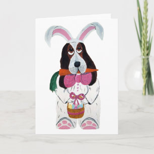 De Paashaas van Basset Hound Feestdagen Kaart
