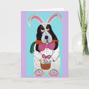 De Paashaas van Basset Hound Feestdagen Kaart