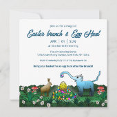 De paashaas verzamelt paaseieren kaart (Voorkant)