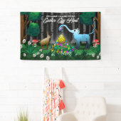 De paashaas verzamelt paaseieren spandoek (Insitu)