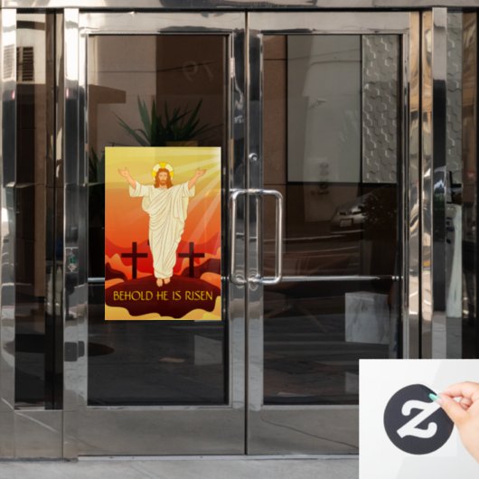 De paasheropleving van Jezus Behold is ontwricht Raamsticker (Kantoordeur)