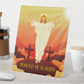 De paasheropleving van Jezus Behold is ontwricht Reclamebord Met Voetstuk (Insitu)