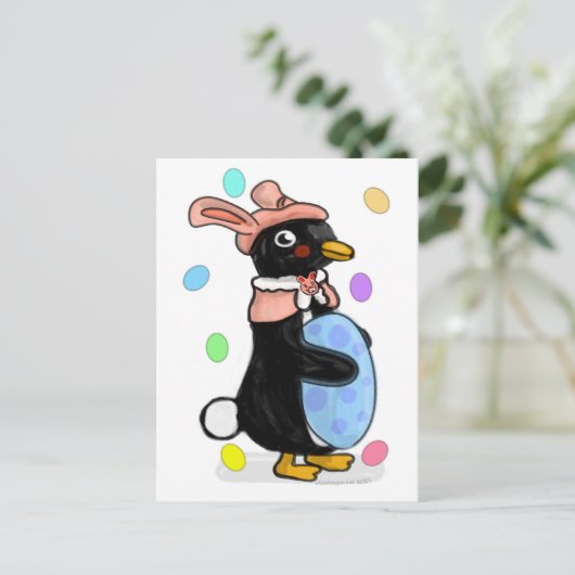 De paaspinguïn briefkaart (Staand voorkant)