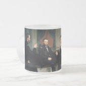 De pacemakers met Abraham Lincoln Matglas Koffiemok (Voorkant links)