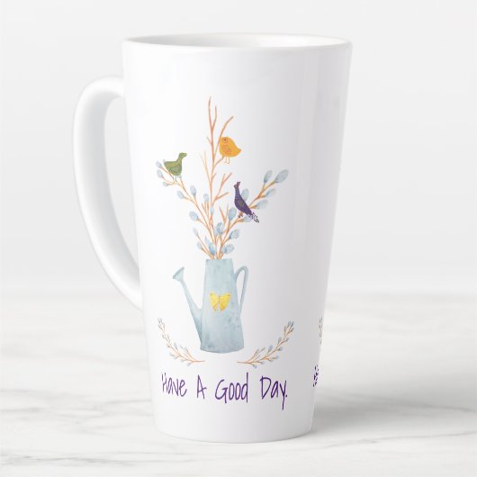 De pacock, de Duck en de Chick Latte Mok (Linkerhoek)