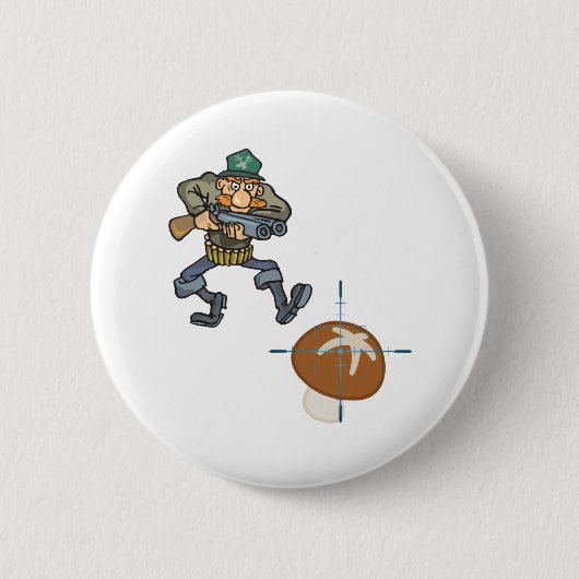 De paddenstoel Hunter komt aan. Ronde Button 5,7 Cm (Voorkant)