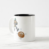 De paddenstoel Hunter komt aan. Tweekleurige Koffiemok (Voorkant links)