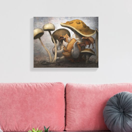 De paddenstoeldraak verplaatsen canvas afdruk (Insitu (Woonkamer))