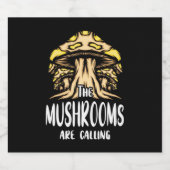 De paddenstoelen roepen bier etiket (Enkel label)