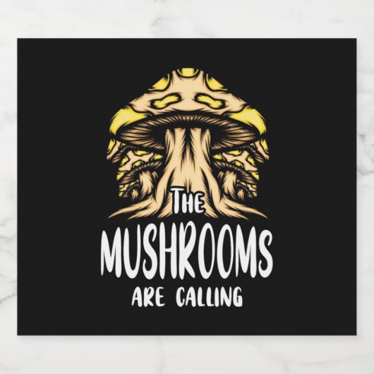 De paddenstoelen roepen bier etiket (Enkel label)