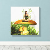 De paddenstoelenfee 12 "x 12" verpakt canvas (Insitu (Houten vloer))