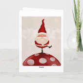 De paddestoel van de Kerstman Feestdagen Kaart (Achterkant)