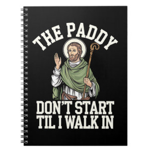 De Paddy begint niet voordat ik grappig Iers binne Notitieboek