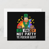 De Paddy niet Patty St Patricks Day Briefkaart (Voorkant / Achterkant)