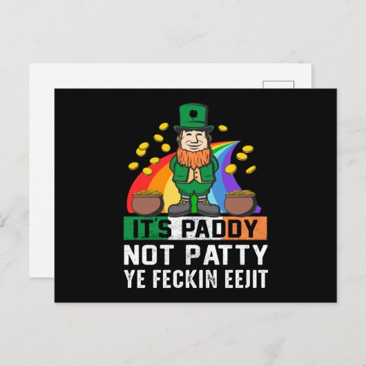 De Paddy niet Patty St Patricks Day Briefkaart (Voorkant / Achterkant)