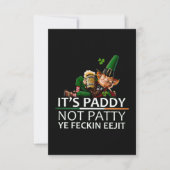 De padie is niet patty ye feckin eejit kaart (Voorkant)