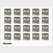 De pagina met het baptismale lettertype vierkante sticker (Vel)