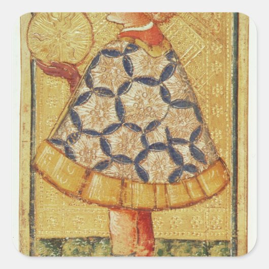 De pagina van Munten, van een pak tarotkaarten Vierkante Sticker (Voorkant)