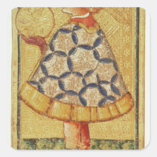De pagina van Munten, van een pak tarotkaarten Vierkante Sticker