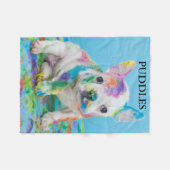 DE PAINT SPLATTERED PUPPY BLANKET PERSONALISEERDE. FLEECE DEKEN (Voorkant (Horizontaal))