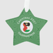 De Palestijnse vlag Kerstmis Naam Jaar Star Ornament (achterkant)