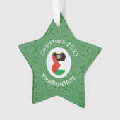 De Palestijnse vlag Kerstmis Naam Jaar Star Ornament (voorkant)