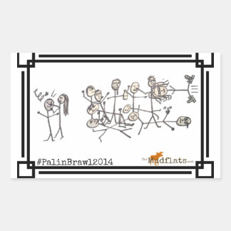 De Palin Brawl, door Jeanne Devon Rechthoekige Sticker